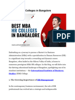 Best MBA HR Colleges in Bangalore