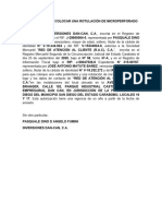 Autorización de Colocar Una Rotulación de Microperforado