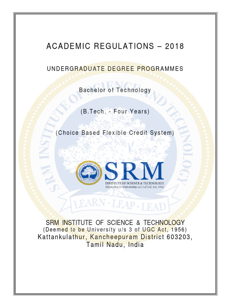 Btech Regulations 2018 | PDF | University And College Admission ...