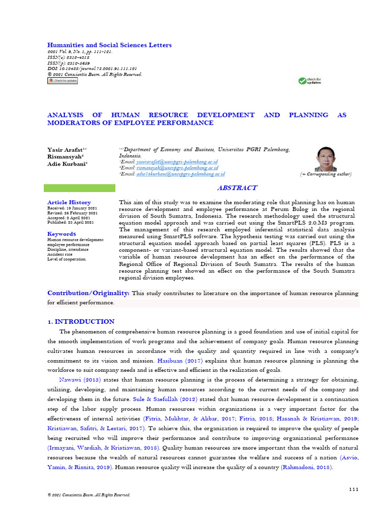 Analysis of Human Resource Development A | PDF | Coefficient Of ...