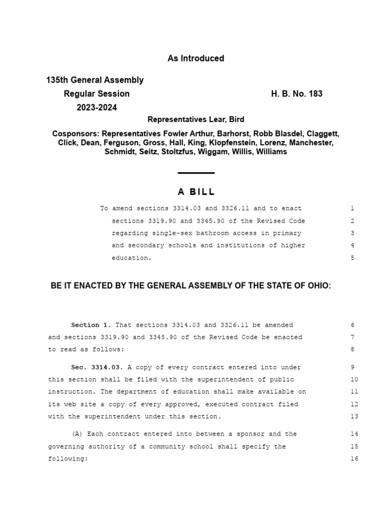 Ohio HB 183 PDF