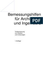 Bemessungshilfen Für Architekten Und Ingenieure: Vorbemessung Von Decken Und Unterzügen