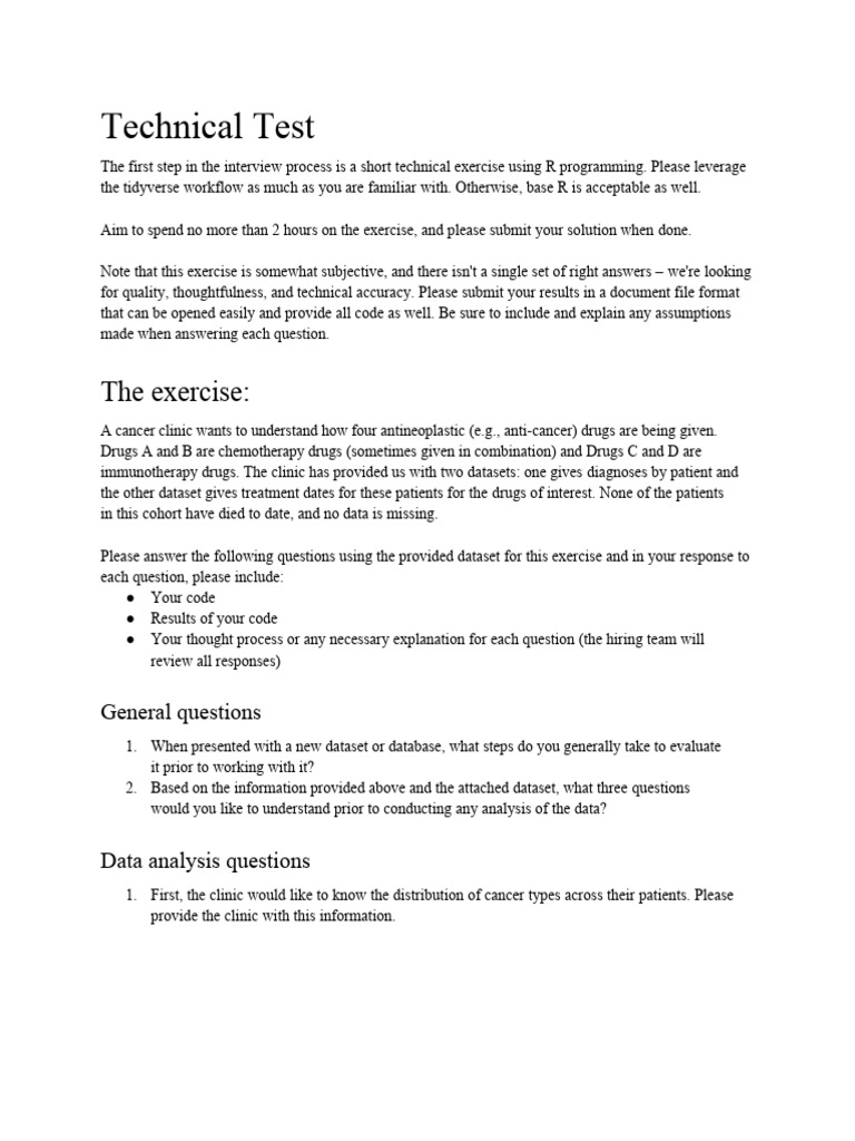 MC Tech Test | PDF | Therapy | Cancer