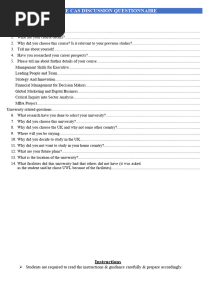Pre CAS Discussion Questions - Interview.