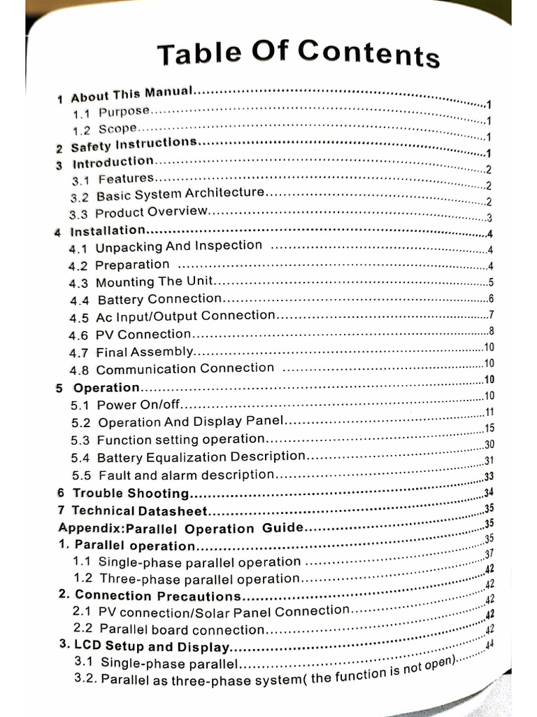 Five Star Inverter User Manual PDF