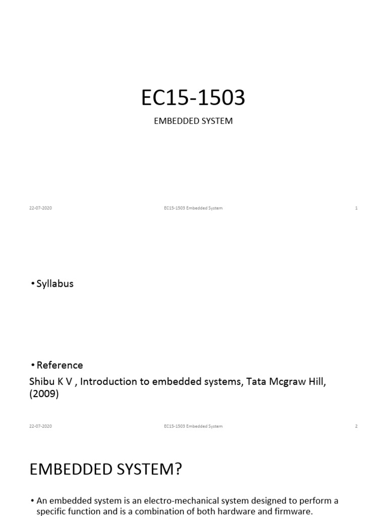 Module 1 | PDF | Assembly Language | Embedded System