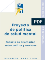 Proyecto de Política de Salud Mental