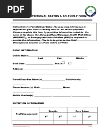 NCDC-3 Child Nutritional Status Form A4