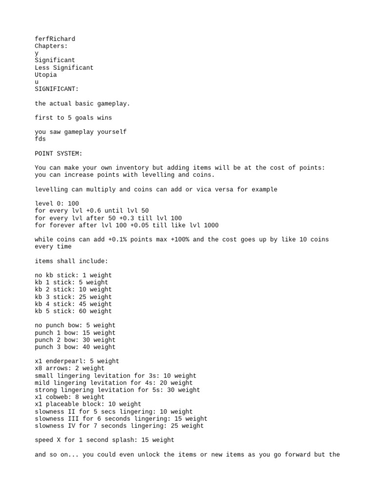 Gameplay Mechanics and Point System Guide | PDF | Games & Activities ...
