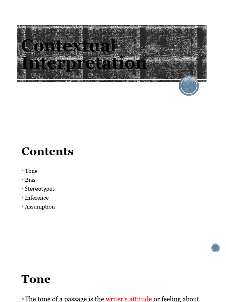 CONTEXTUAL INTERPRETATION EXAMPLE intelligence overview