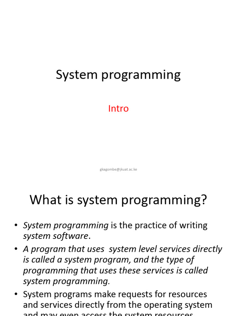 System programming introduction pdf