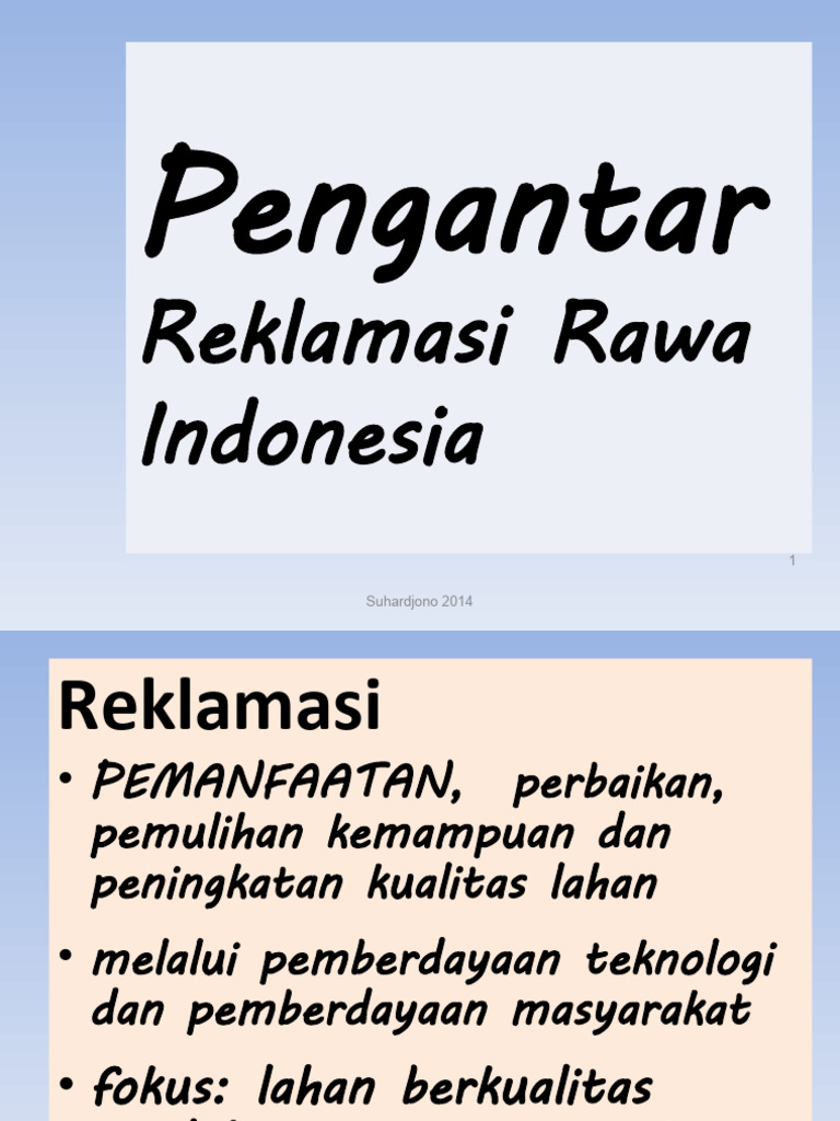Reklamasi Rawa Di Indonesia | PDF