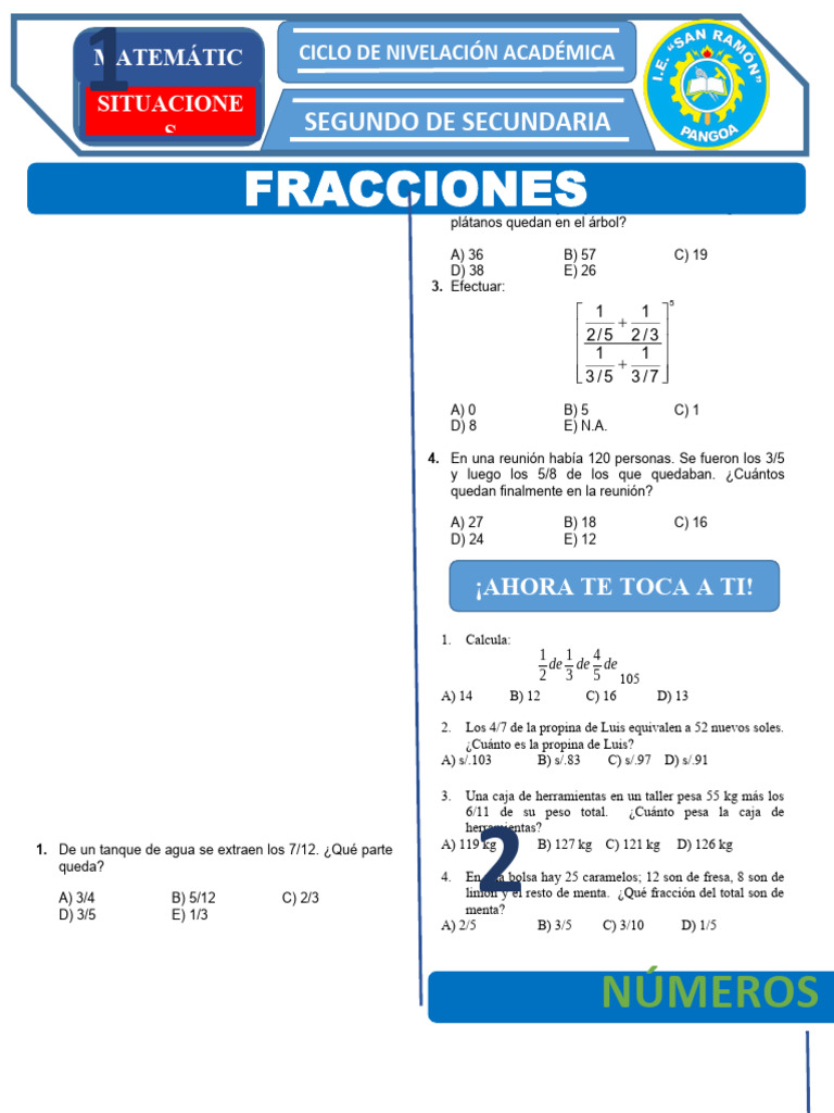 Problemas Matemáticos para Secundaria | PDF | Porcentaje | Matemática ...