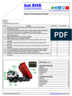 Dumper Truck Safety Inspection Checklist