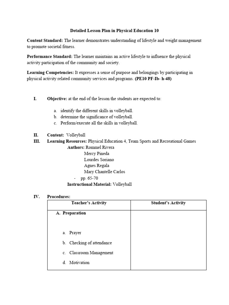 Volleyball Pdf Teachers Volleyball