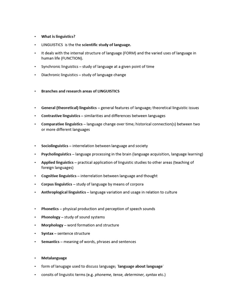 Understanding Linguistics: Key Concepts | PDF | Linguistics | Part Of ...