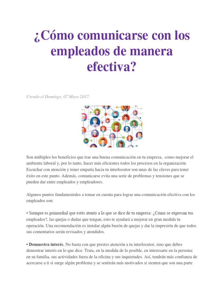 Comunicación Efectiva en Empresas | PDF | Crecimiento personal y ...