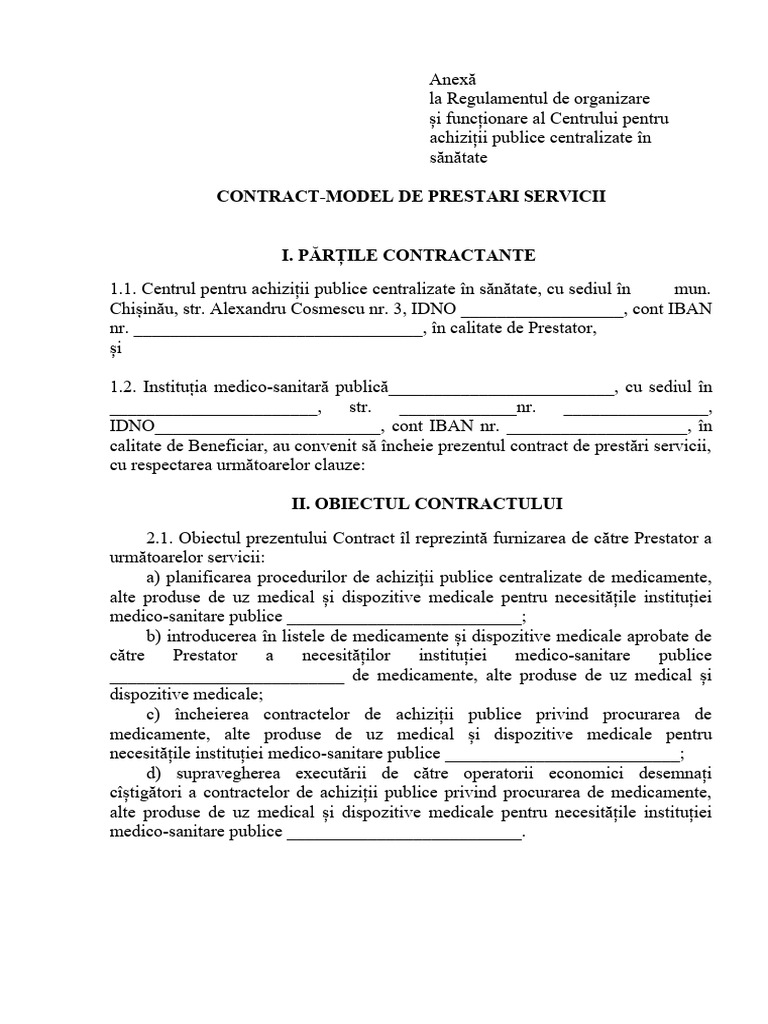 Contract-Model de Prestari Servicii | PDF