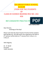Chem Practice Practical of 6th Jan Will Be Held On 5th Jan