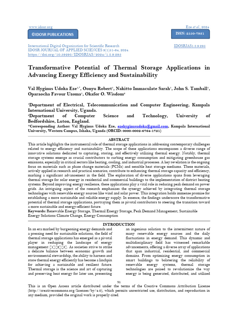 Thermal Storage for Energy Efficiency | PDF | Energy Storage | Solar Energy