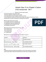 Chemistry Worksheets Class 10 On Chapter 4 Carbon and Its Compounds Set 1