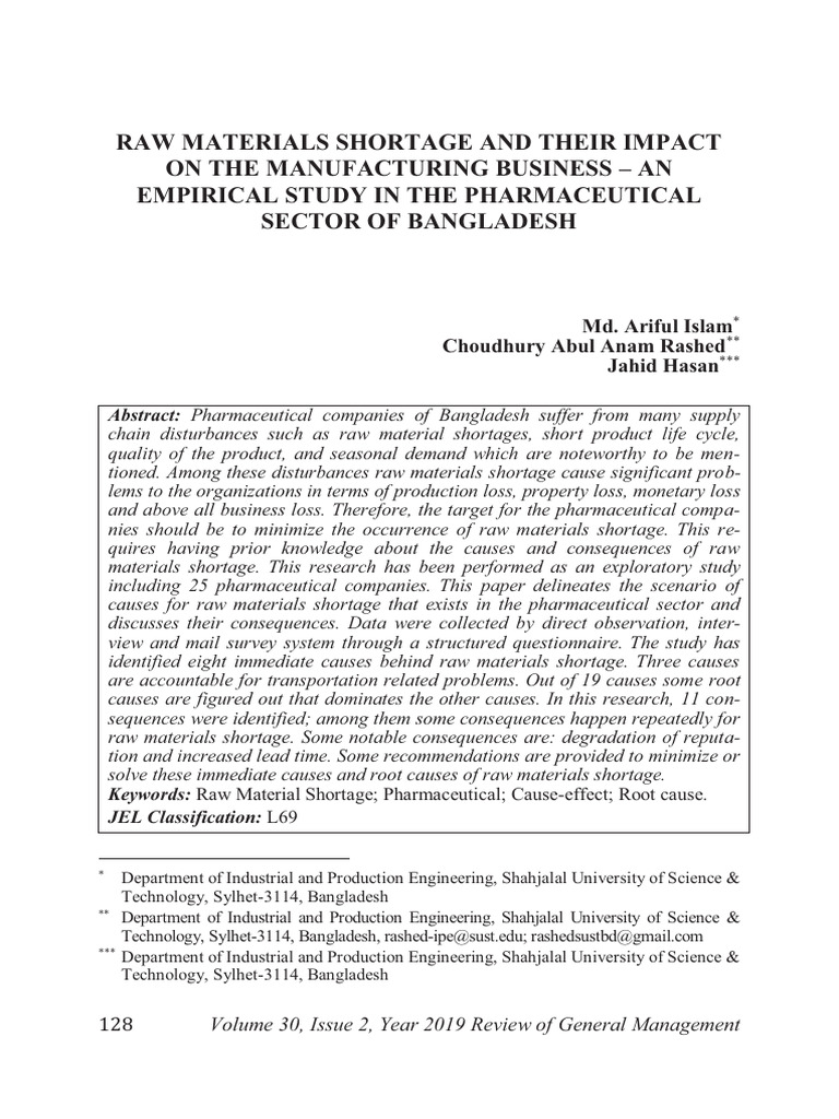 Raw Materials Shortage and Their Impact On The Manufacturing Business ...