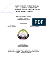 A Comparative Study of Empirical, Statistical, and Soft Computing Methods For The Prediction of Gross Calorific Value of Coal