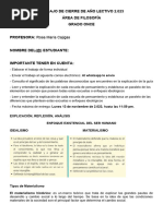 Guia de Filosofía 11 Cierre Año Lectivo 2.023