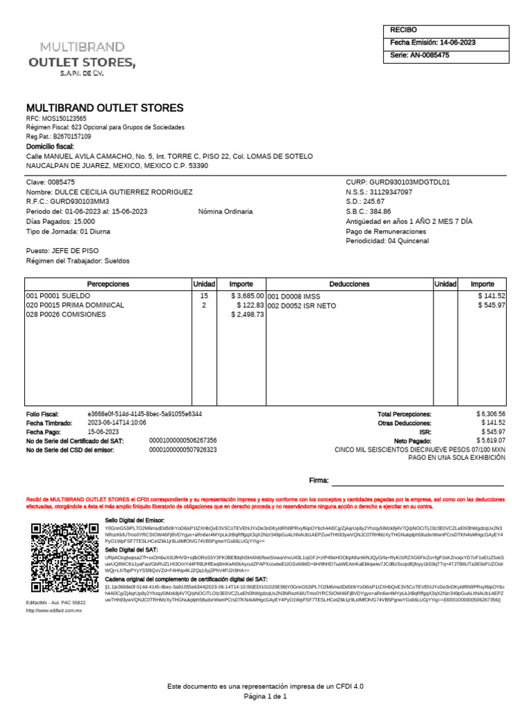 Multibrand Outlet Stores Sello Digital Del Emisor PDF