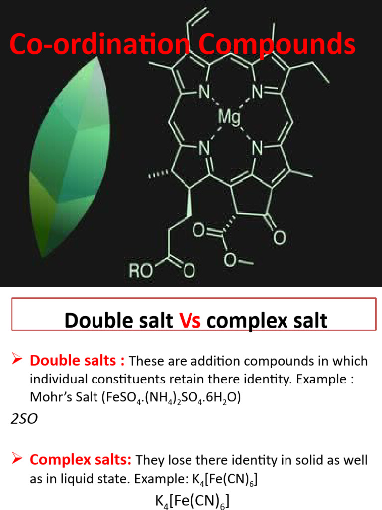 Double Salts vs. Complex Salts Explained | PDF | Coordination Complex ...