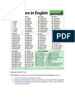 English Activity Numbers