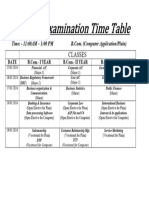 BCom Time Table