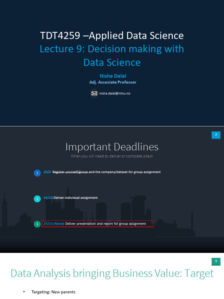 Lecture 9 Decision Making With Data Science Pdf