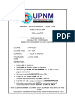 Mid Semester 2 Test Physics II FPY0326 Section B 90 Minutes Feb