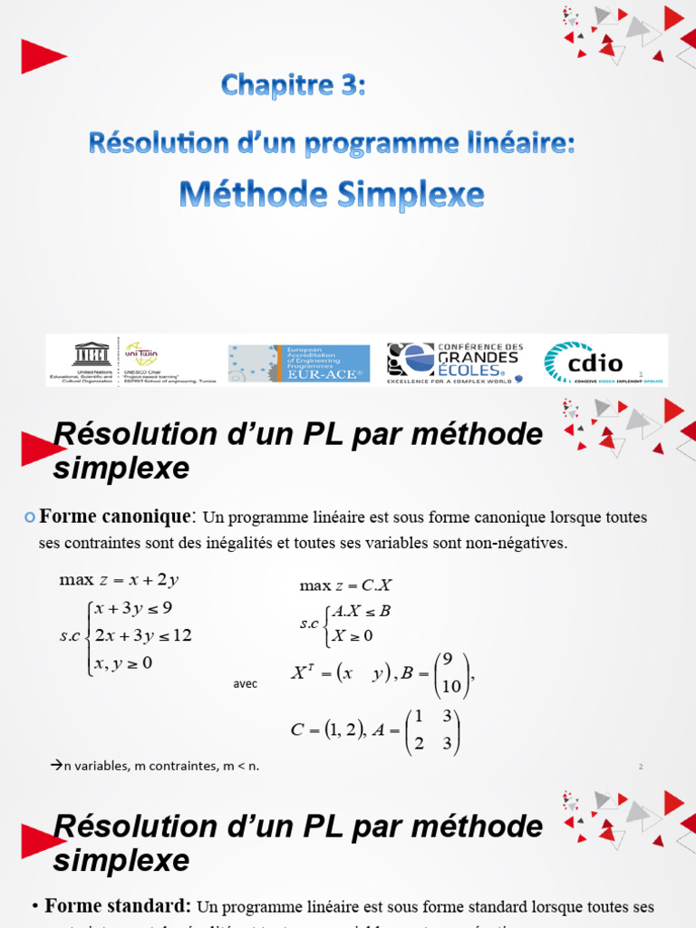 Résolution de PL par méthode simplexe | PDF | Programmation ...