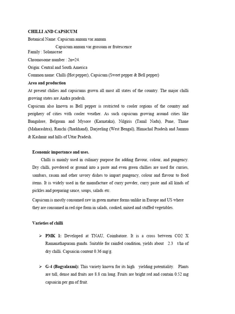 Cultivation of Chilli | PDF | Capsicum | Chili Pepper
