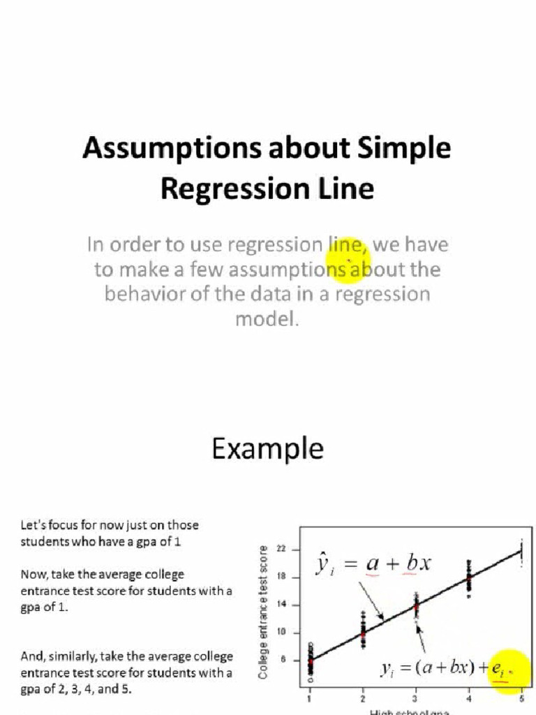 2-3 Assumptions and Properties of Simple Regression Line | PDF