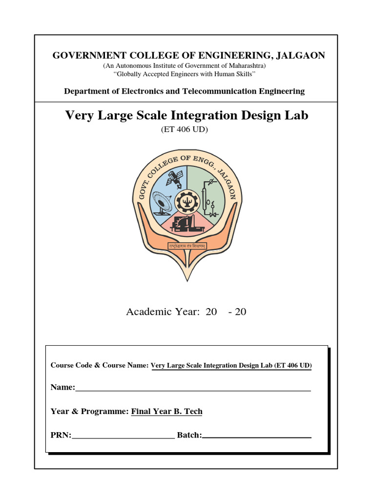 VLSI Design Lab Course Guide | PDF | Vhdl | Digital Electronics