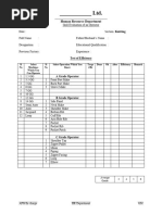 New Worker Skill Evaluation