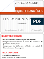 Mathématiques Financières CHP EI L1S2 FSEG
