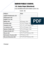 Board Practical Examination Date Sheet (2023-24)