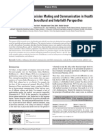 Ethical Issues of Decision Making and Communication in Health Care: An Intercultural and Interfaith Perspective