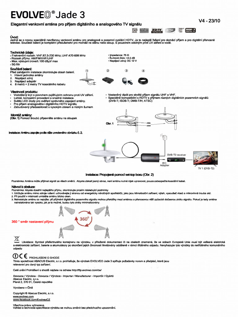 Evolveo Jade 3 Manual CZ | PDF