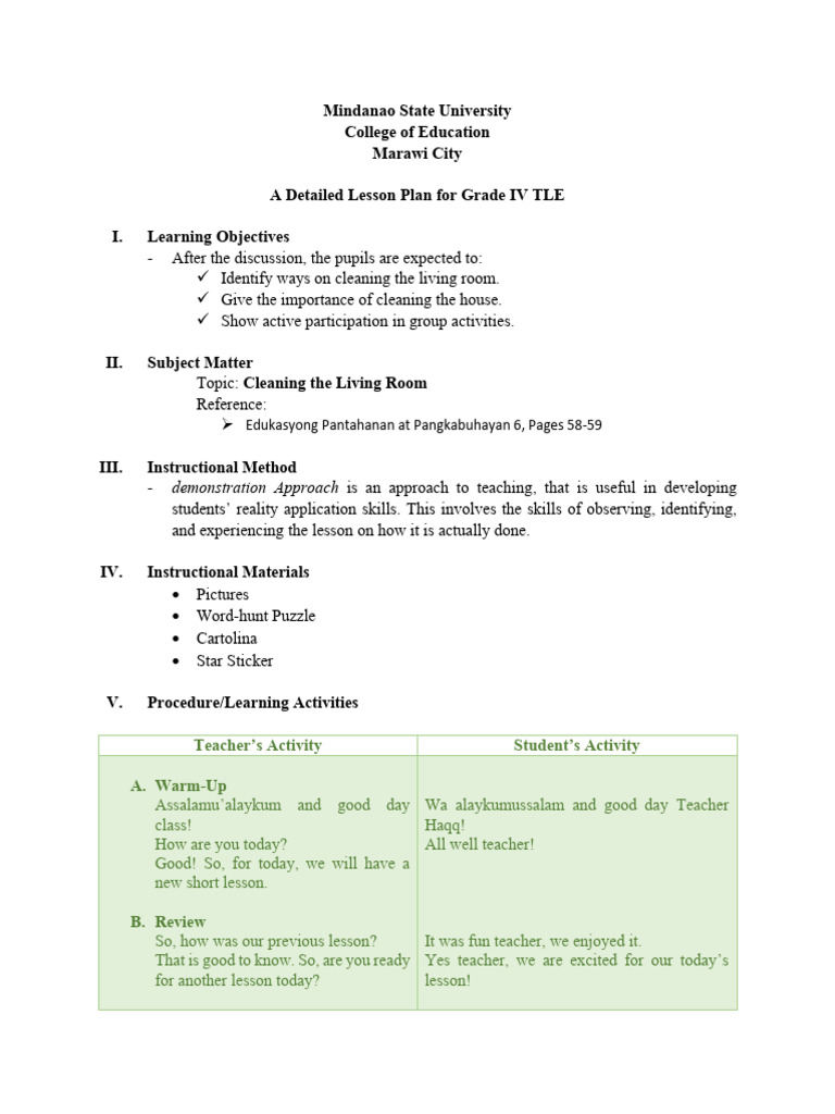 GED 111 CC - Detailed Lesson Plan | PDF | Teachers | Lesson Plan