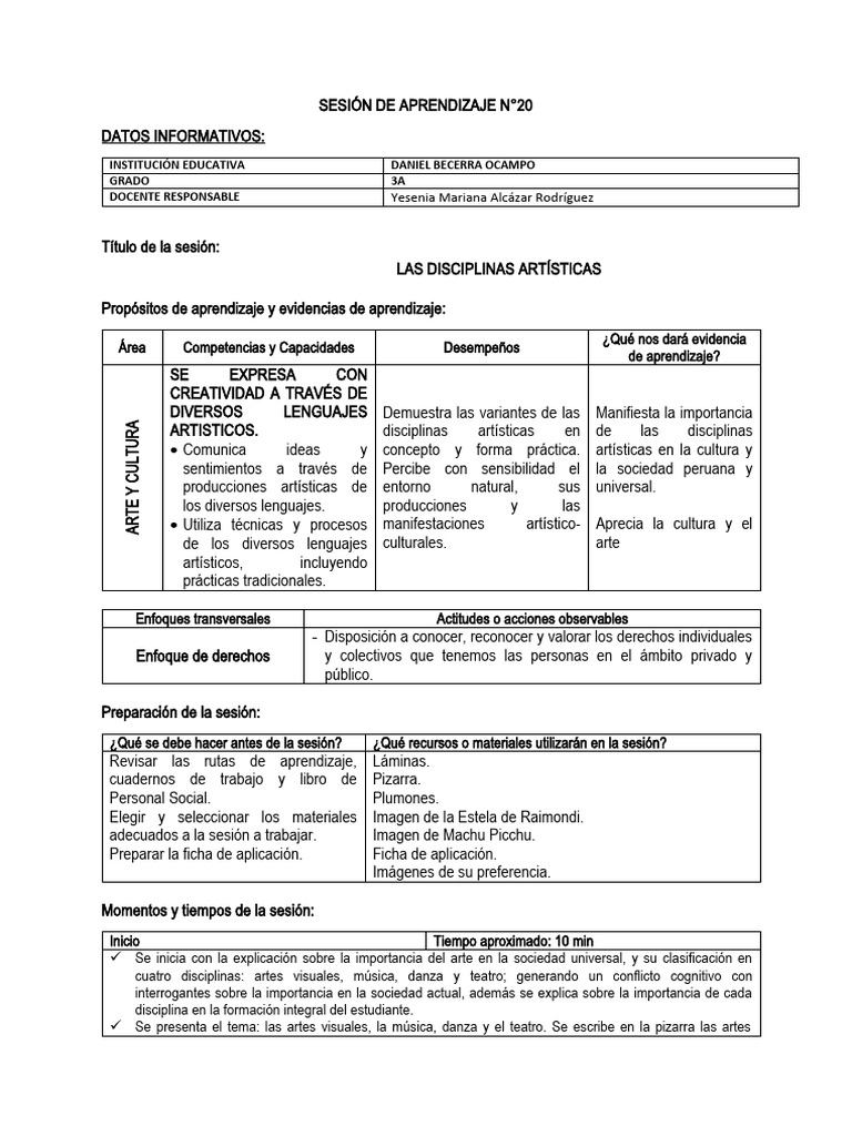 Arte y Cultura en el Aula 3A | PDF | Estudios de idiomas extranjeros | Arte