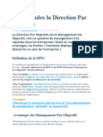 Comprendre la Direction Par Objectifs