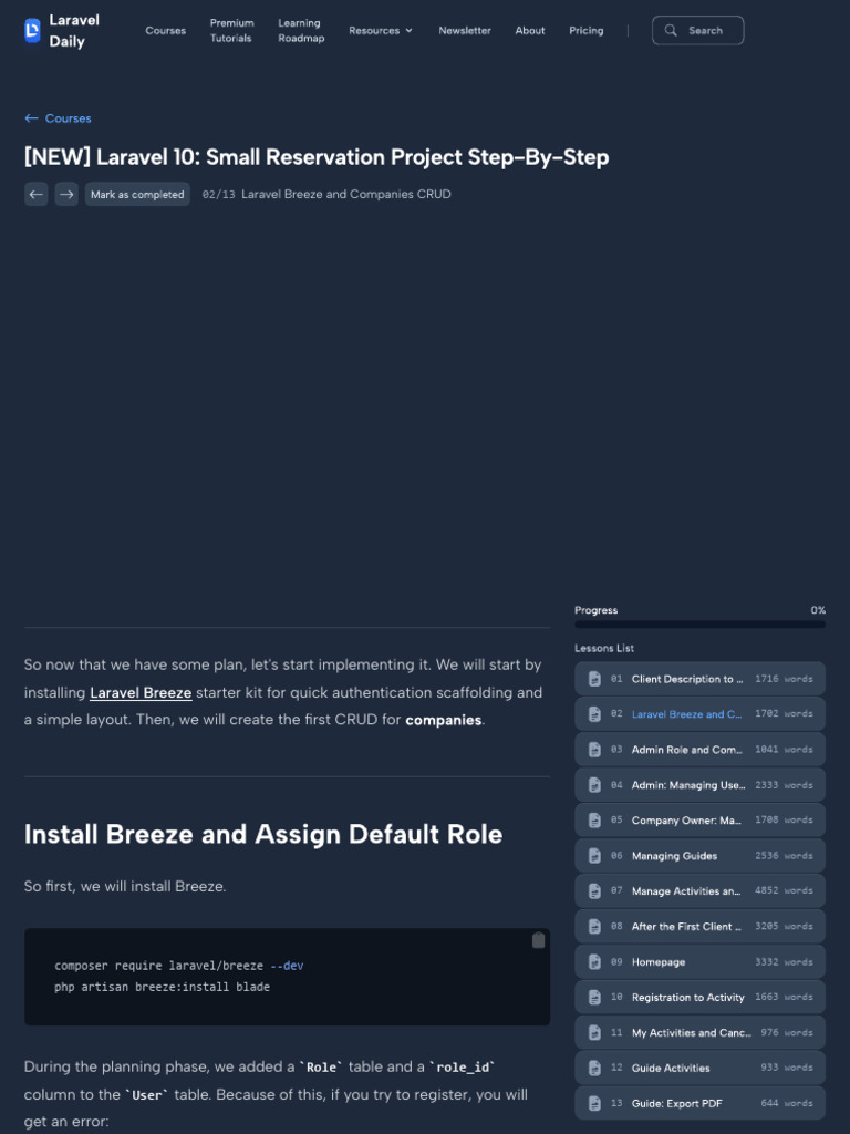 02 - Laravel Breeze and Companies CRUD Laravel Daily | PDF