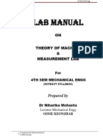 4TH SEM MECH ENGG Lab Manual TOM and Measurement