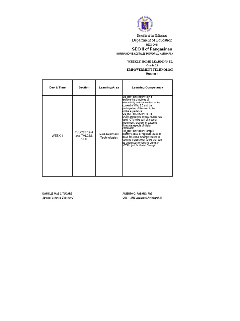 Empowerment Technologies Modules
