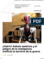¿Matrix - Robots Asesinos y El Peligro de La Inteligencia Artificial Al Servicio de La Guerra - Sputnik Mundo